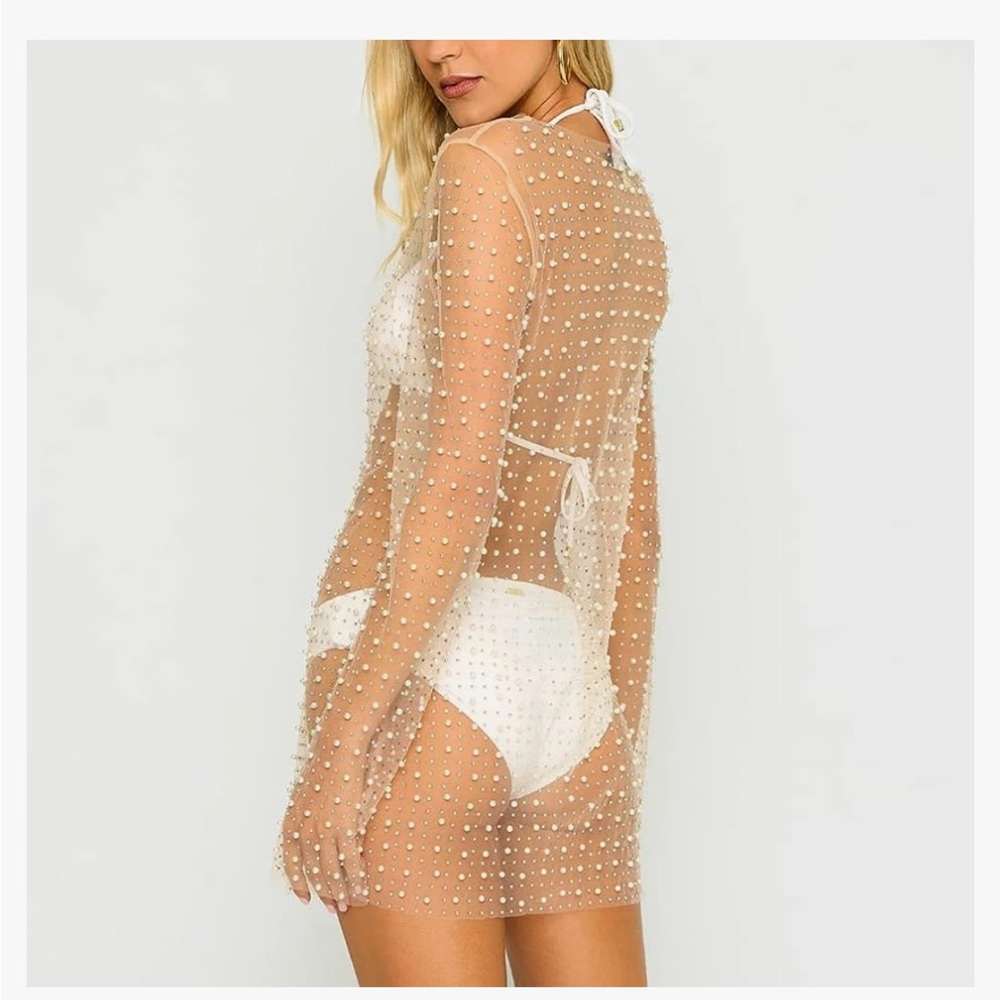 Pearl Rhinestone Cover Up/Slip On Dress